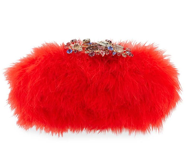 Alexander McQueen Marabou Feather Clutch Bag