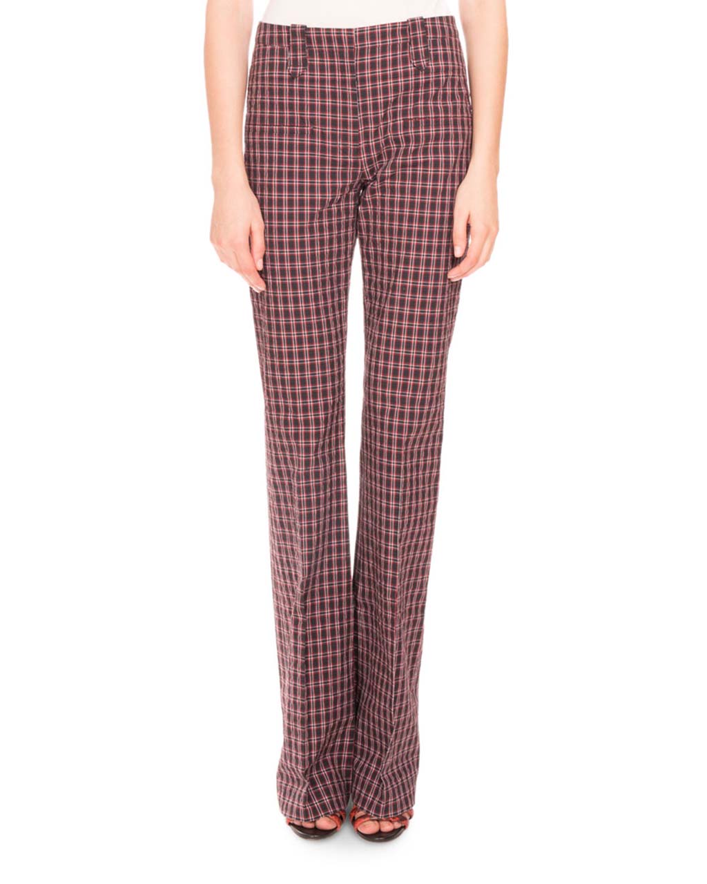 Altuzarra Serge Plaid Flare-Leg Pants