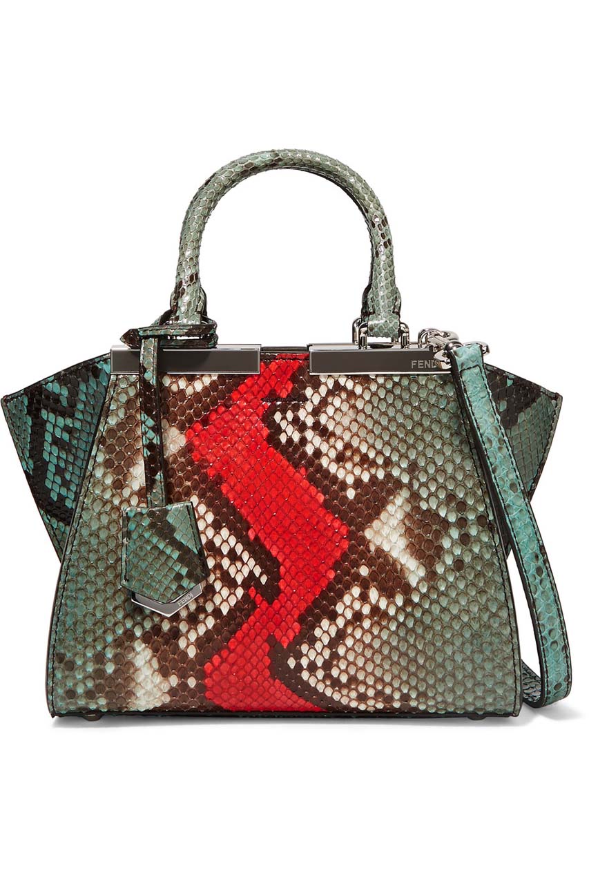 Fendi 3Jours Small Python and Leather Tote