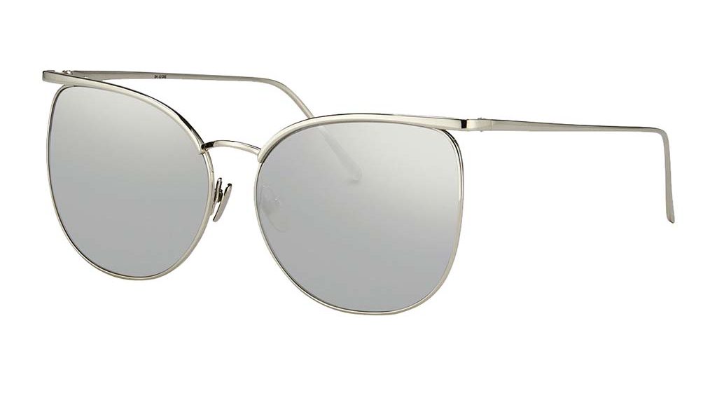 Linda Farrow Semi-Rimless Square Sunglasses, White Gold_Platinum _1