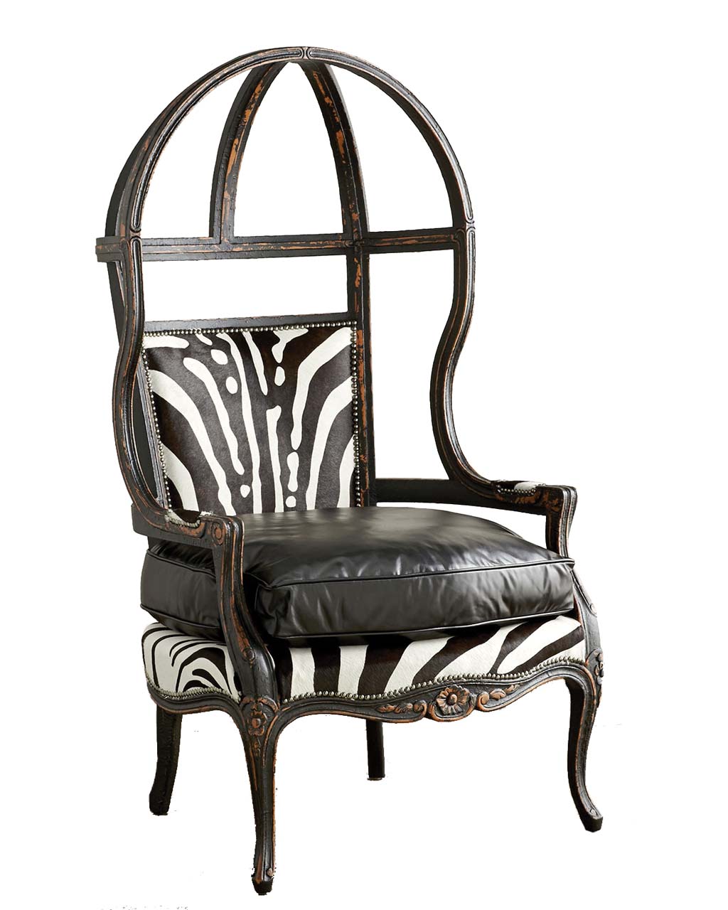 Old Hickory Tannery Zebra Balloon Chair_1