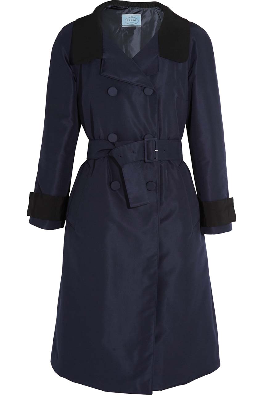 Prada Two-Tone Silk-Faille Coat_1