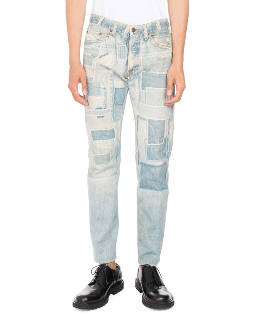 Dries Van Noten Pender Denim-Print Skinny Jeans