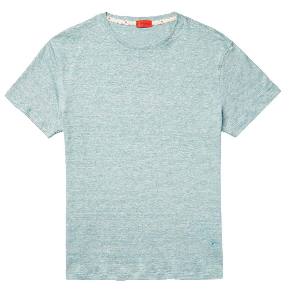 Isaia Space-Dyed Knitted Linen and Cotton-Blend T-Shirt_1