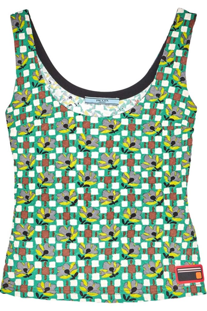 Prada Printed Cloqué Top