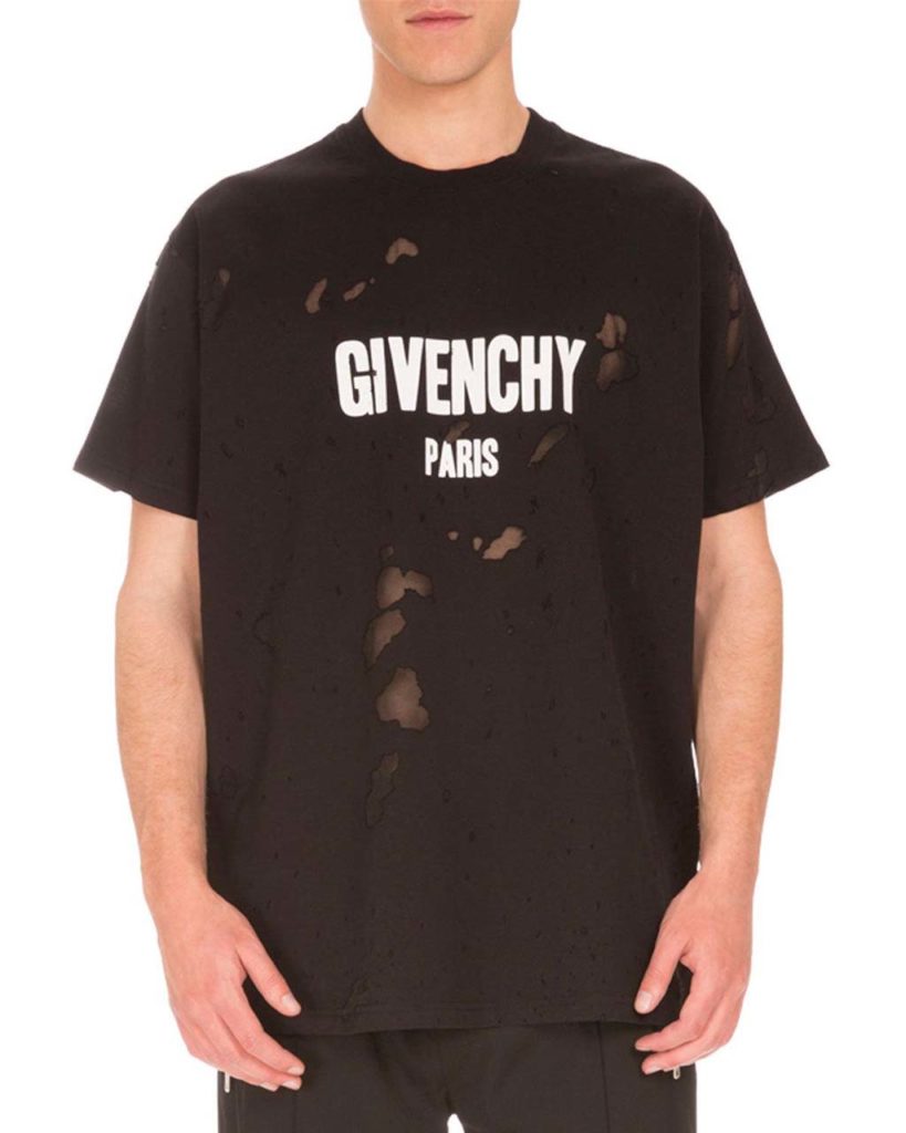 Givenchy Columbian-Fit Destroyed Logo T-Shirt