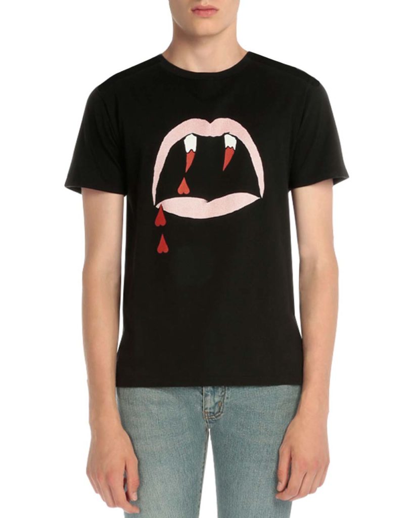 Saint Laurent Vampire-Graphic Short-Sleeve T-Shirt