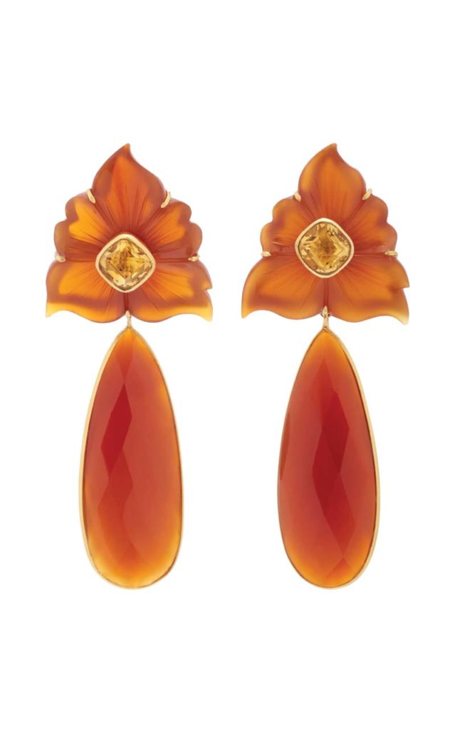 Bahina 18K Gold, Carnelian and Citrine Earrings_1