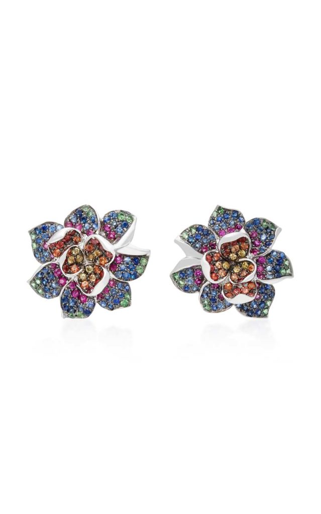 Colette Jewelry 18K White Gold Multi-Stone Earrings