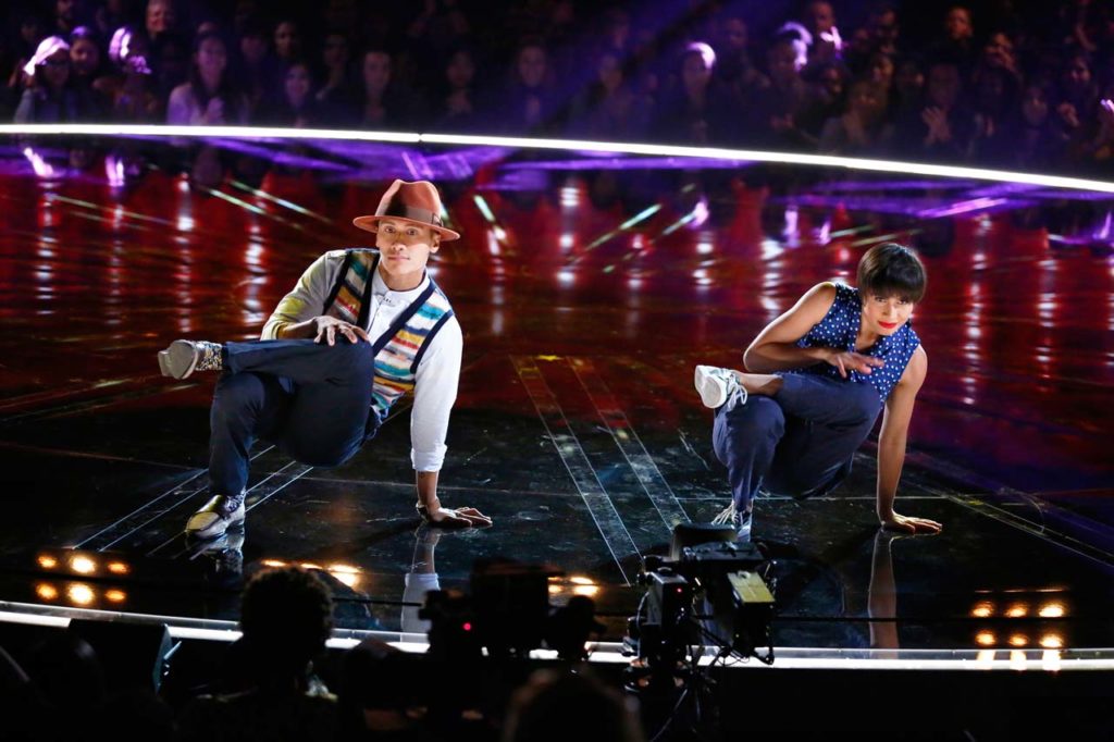 Keone & Mari compete on the WORLD OF DANCE stage. ©NBCUniversal. CR: Justin Lubin/NBC.