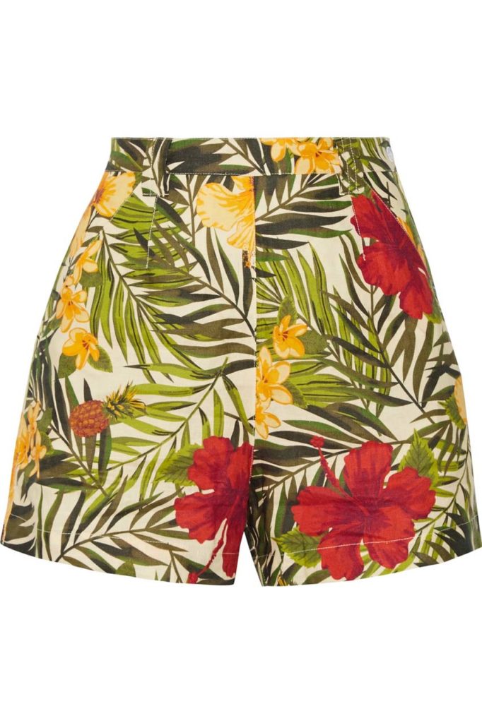 Miguelina Joone Printed Linen Shorts