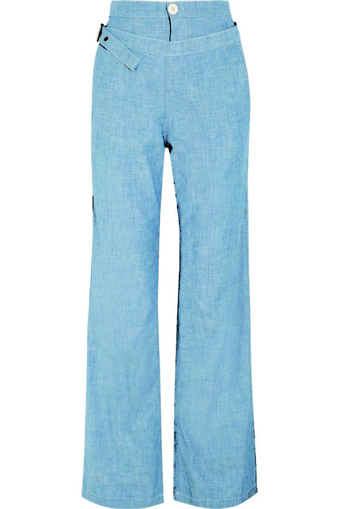 Chloé Cotton-Chambray Wide-Leg Pants_1