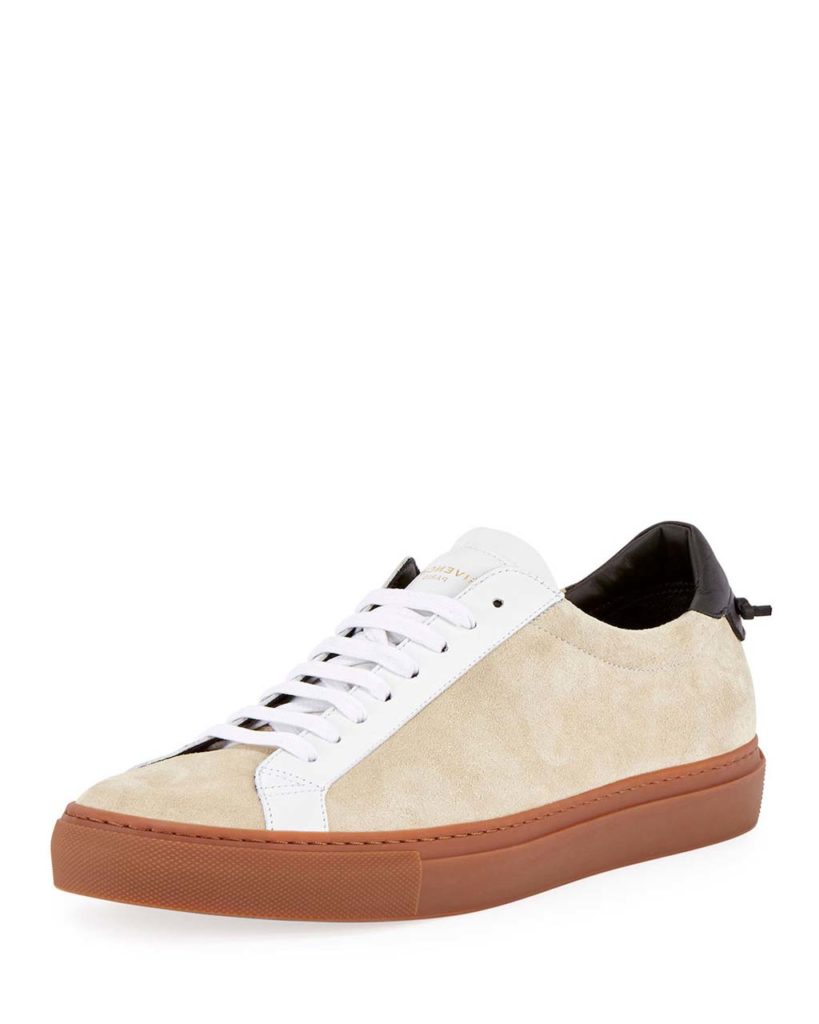 Givenchy Urban Street Colorblock Suede Low-Top Sneaker, Beige 1