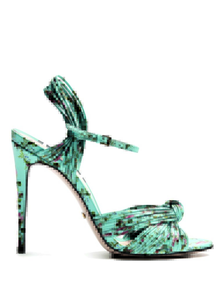 Gucci Allie Floral-print Leather Sandals_1
