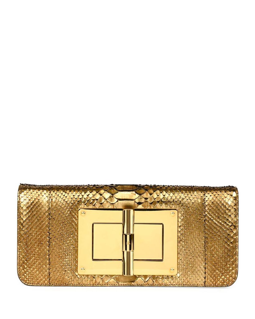 TOM FORD Natalia Long Cosmo Python Clutch Bag