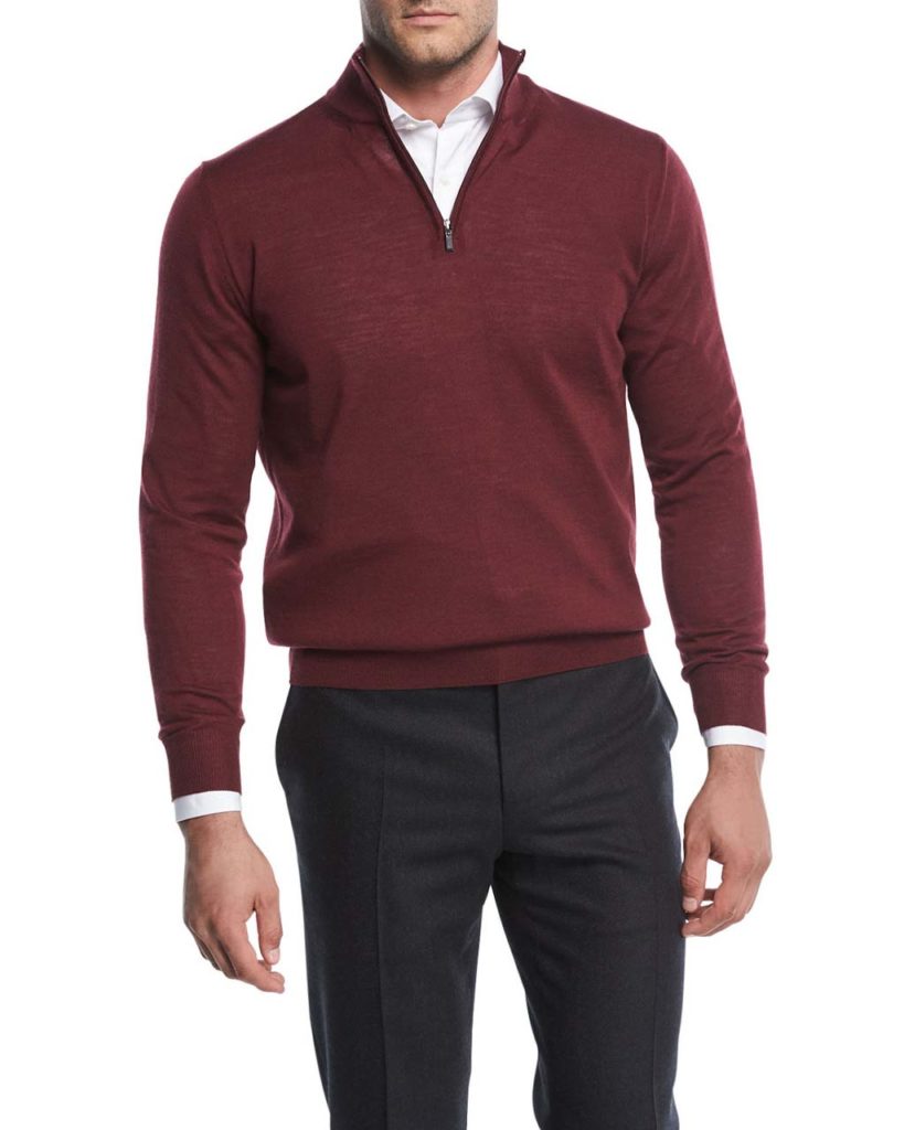 Canali Wool Half-Zip Sweater