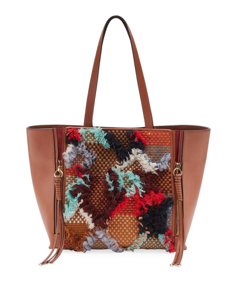 Chloe Milo Medium Tapestry Woven Tote Bag