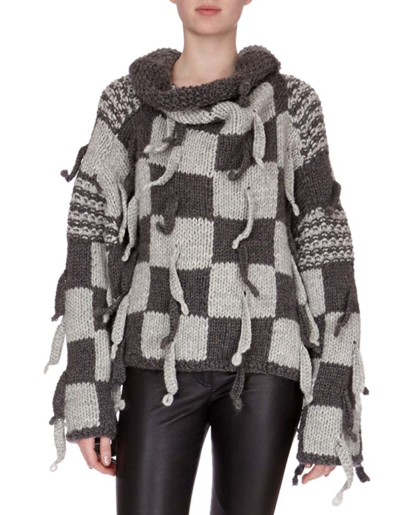 Loewe Chunky-Knit Checkerboard Sweater