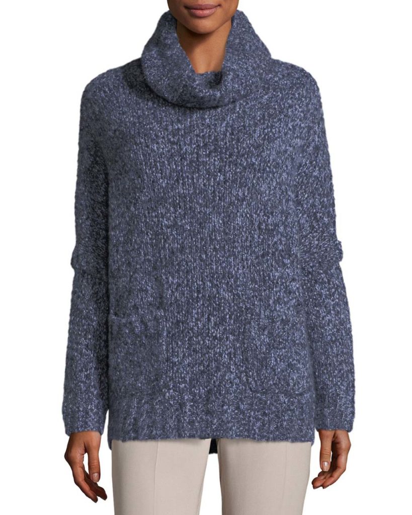 Loro Piana Turtleneck Cashmere Melange Boucle Pullover Sweater