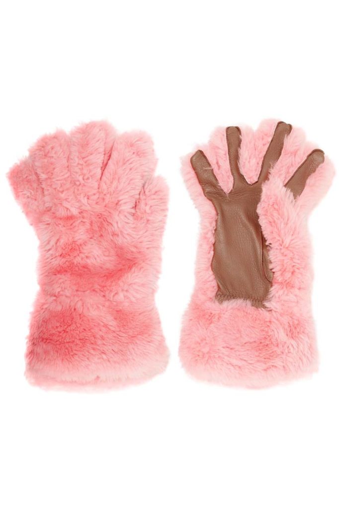 Marni Leather-Trimmed Shearling Gloves