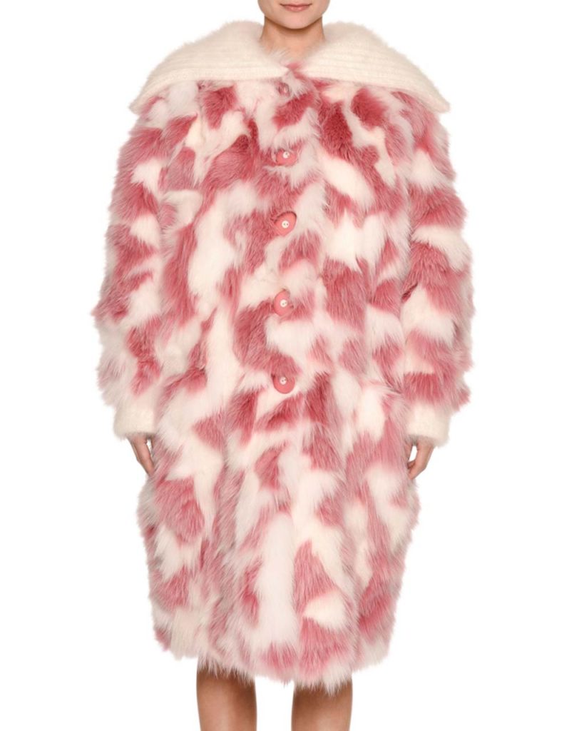 Miu Miu Fox Fur Shawl-Collar Coat