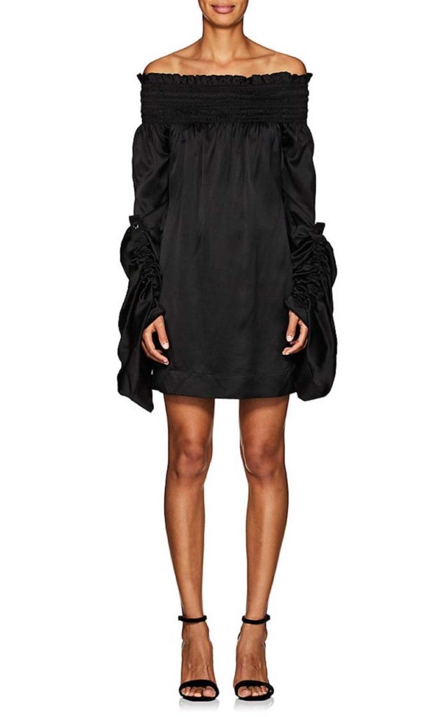 Saint Laurent Off-The-Shoulder Silk Minidress