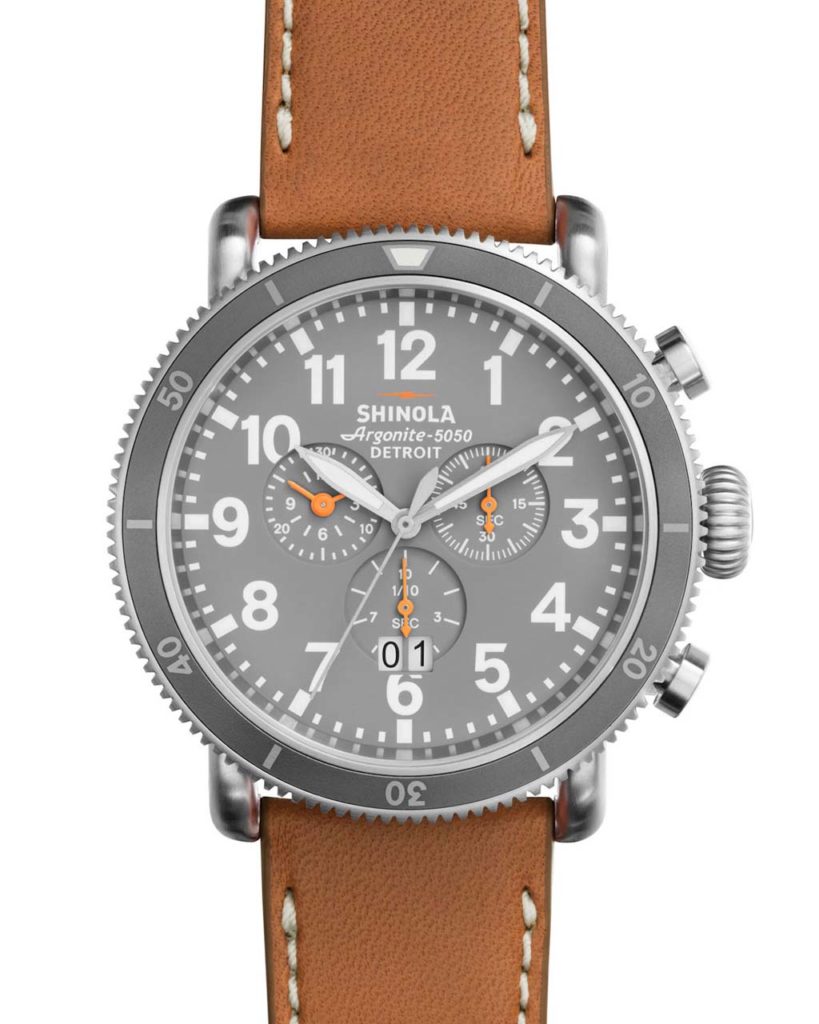 Shinola 48mm Runwell Sport Chronograph Watch, Tan_Slate_Blue