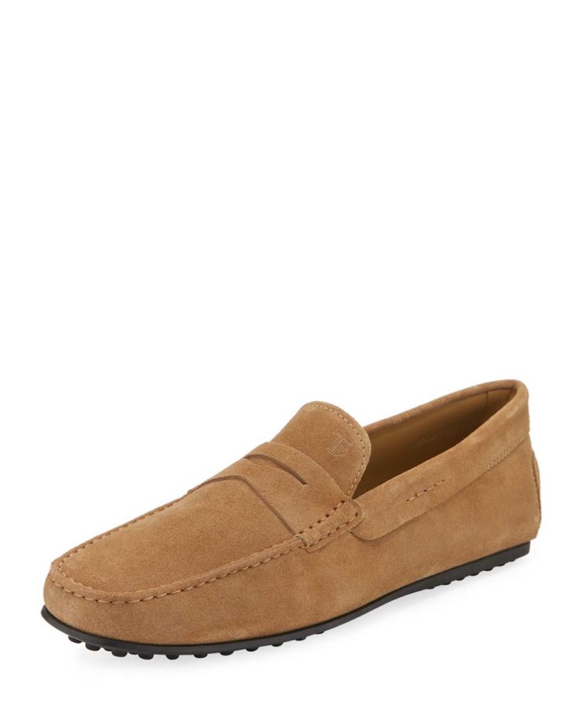 Tod's City Gommini Suede Penny Loafer, Tan