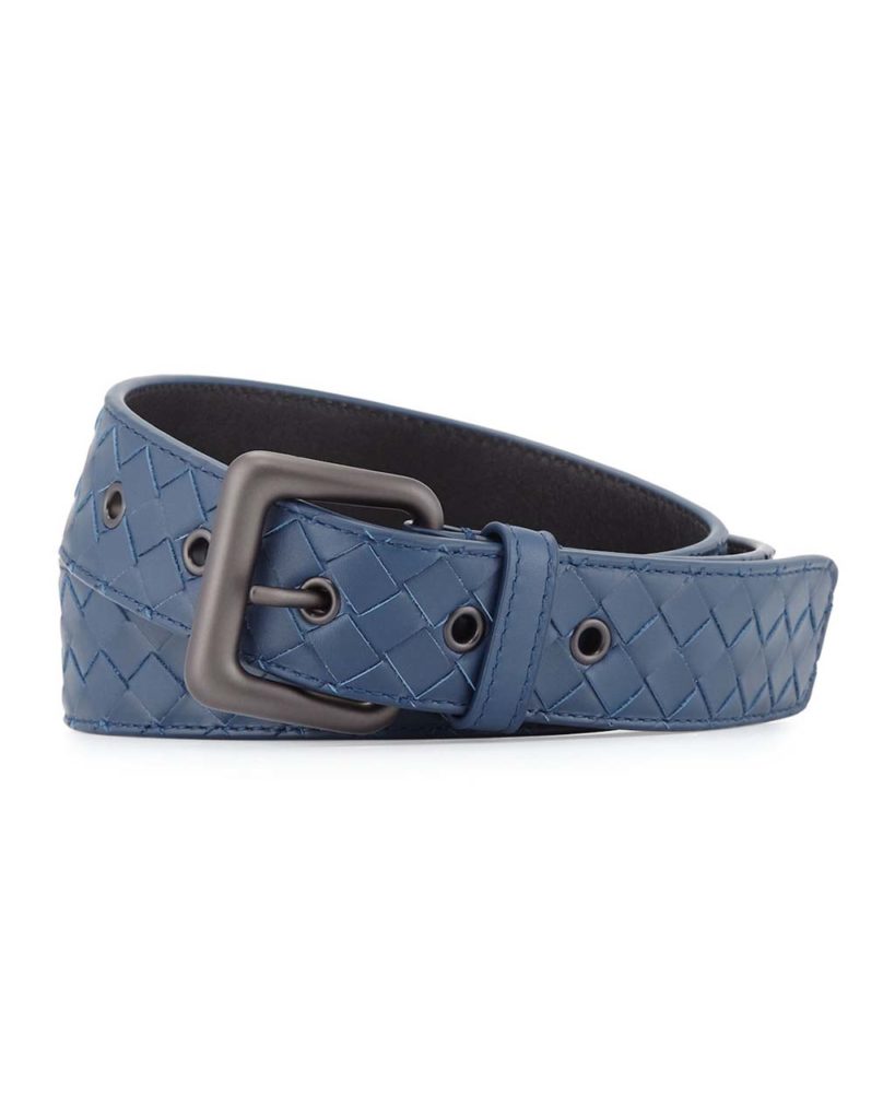 Bottega Veneta Intrecciato Woven Buckle Belt