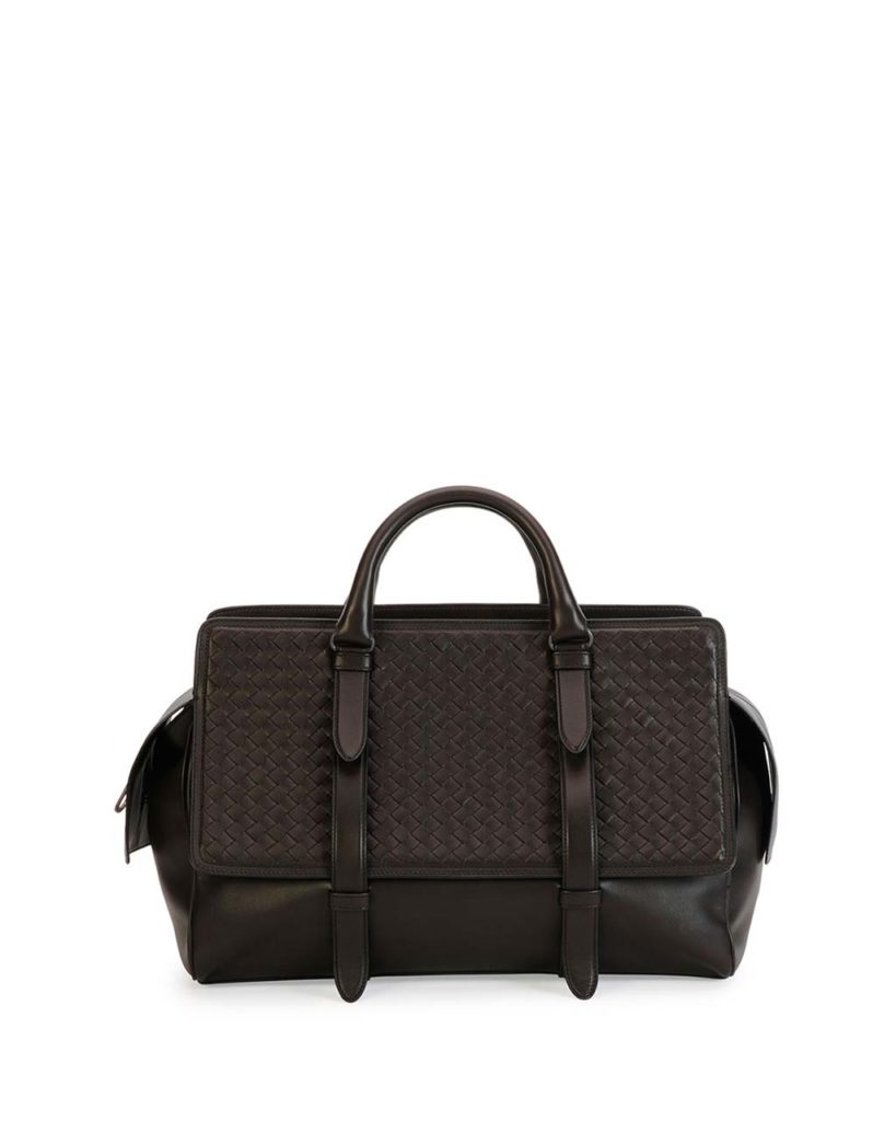 Bottega Veneta Monaco Men's Woven Leather Runway Bag