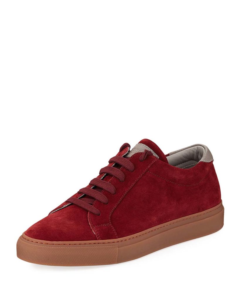 Brunello Cucinelli Men's Suede Lace-Up Sneaker