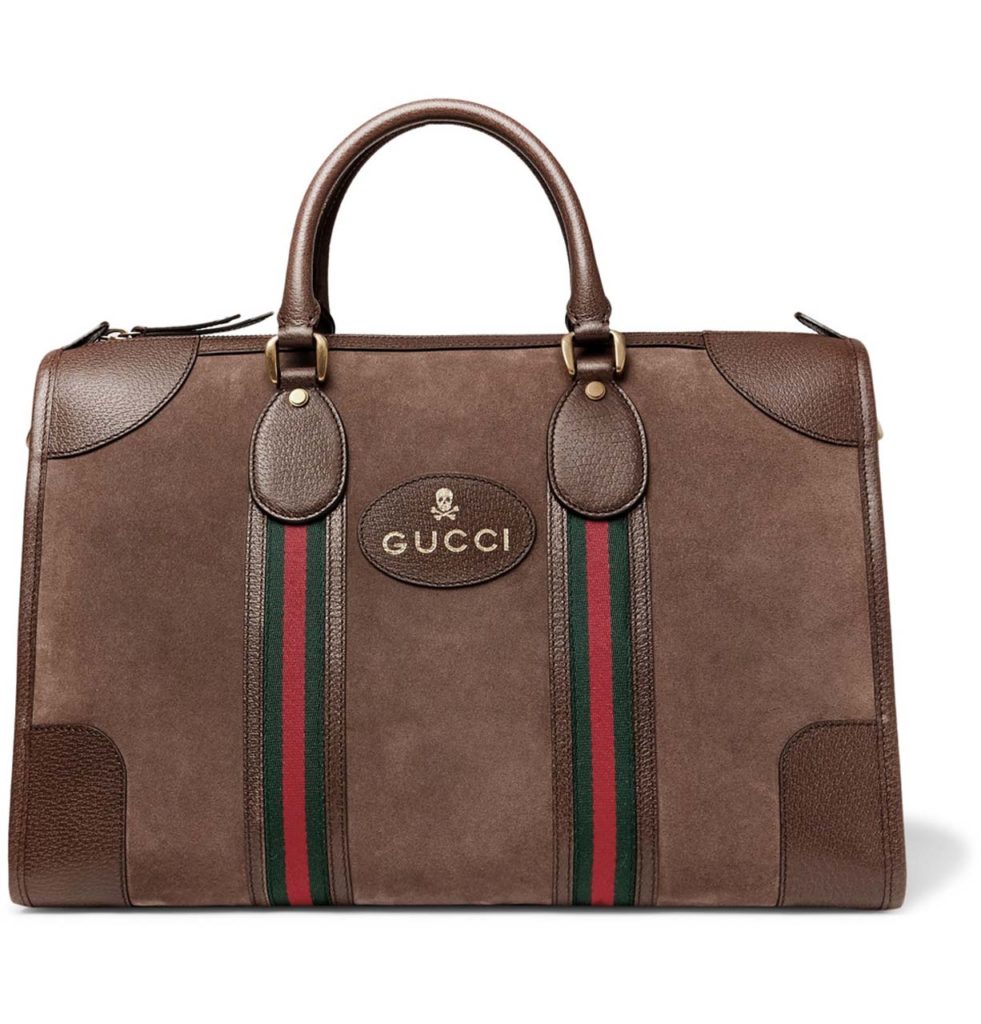 Gucci Webbing And Leather-Trimmed Suede Holdall