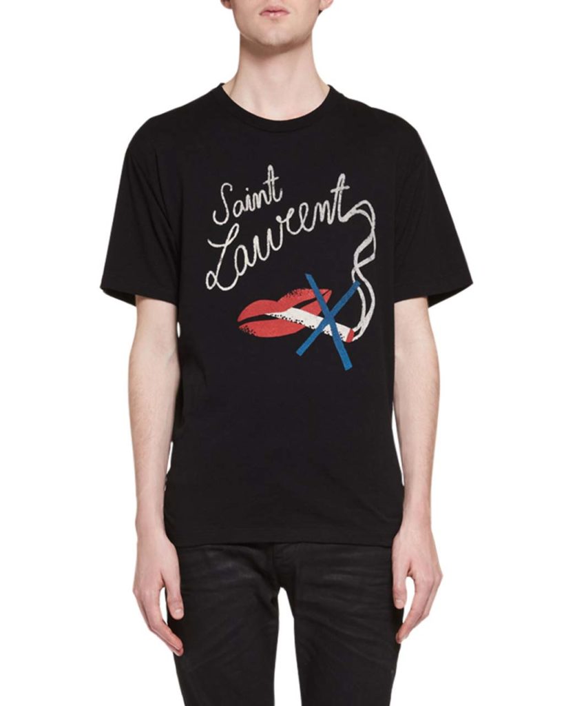 Saint Laurent Oversized Bouche Saint Laurent Cotton T-Shirt