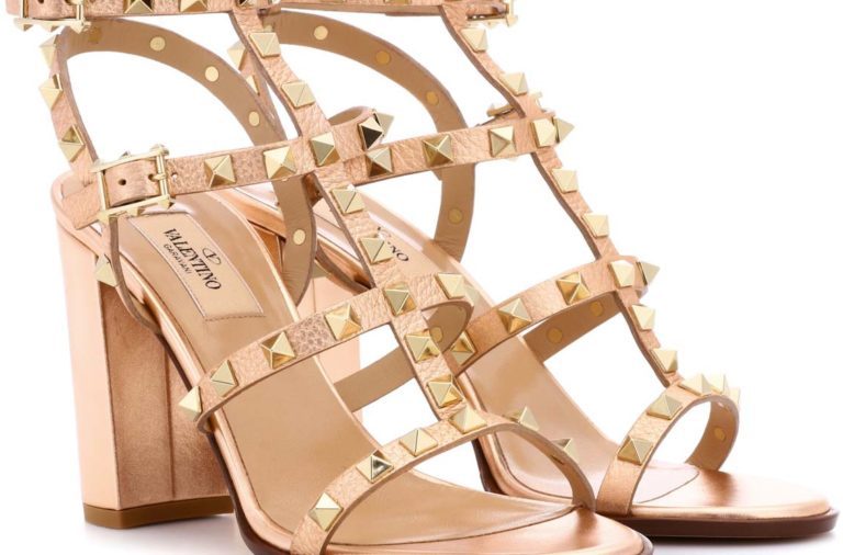 valentino rose gold sandals