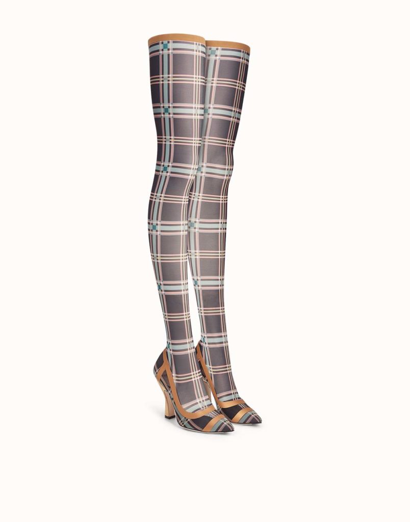 Fendi Plaid Thigh High Boots_1