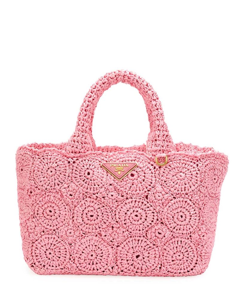 Prada Raffia Circle Tote Bag_1