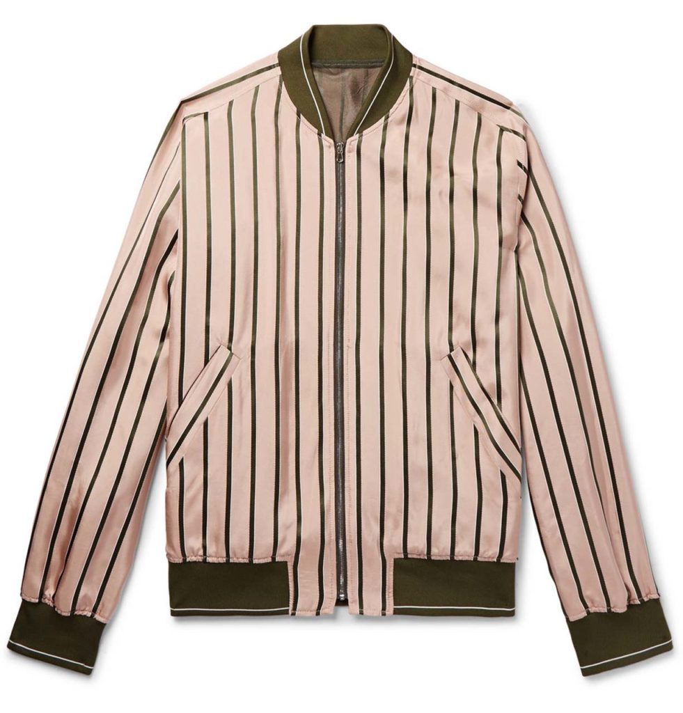 Solid Homme Striped Satin Bomber Jacket_1