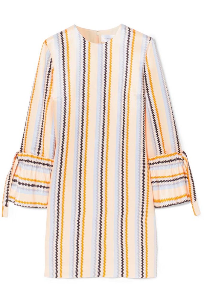 Victoria, Victoria Beckham Striped Satin-Twill Dress