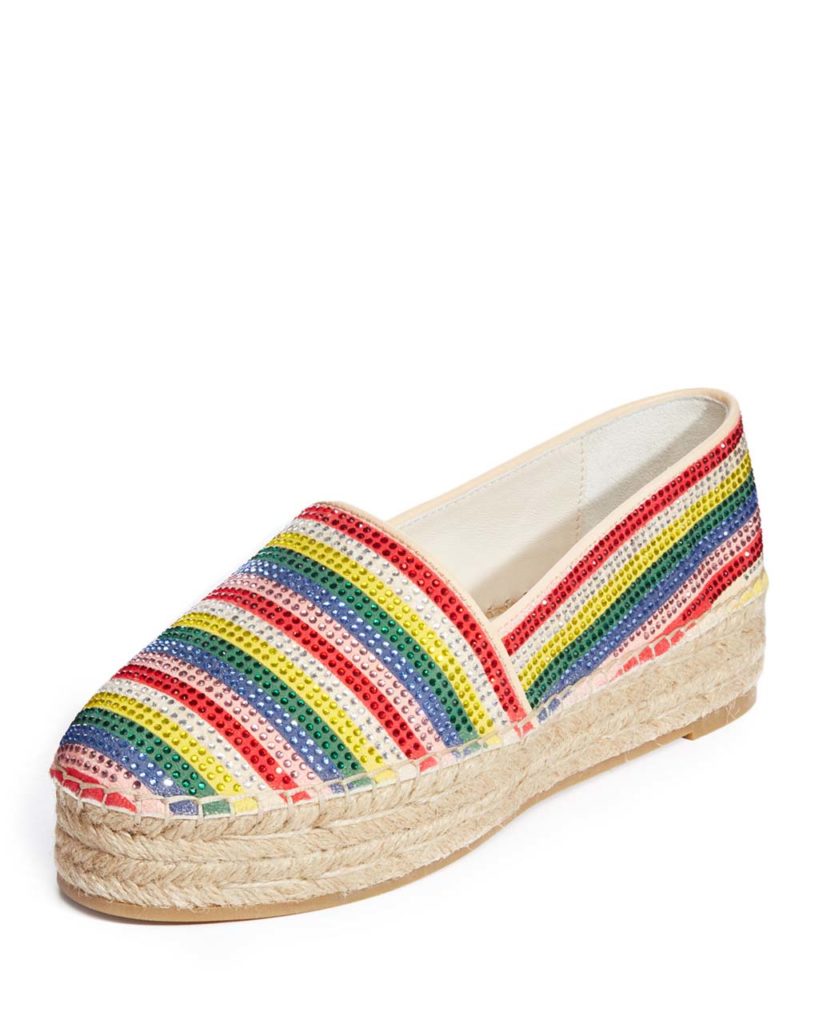 Alice + Olivia Dalyn Crystal-Striped Espadrille Flat