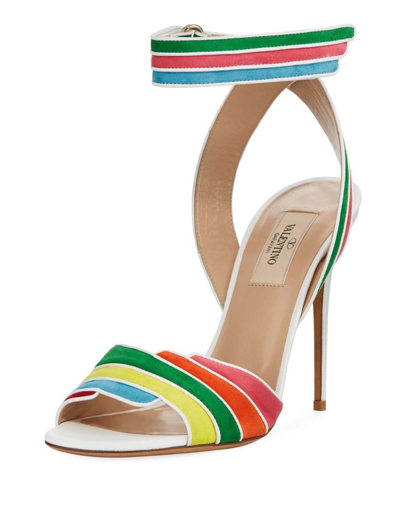 Valentino Garavani Rainbow Ankle-Wrap High Sandal