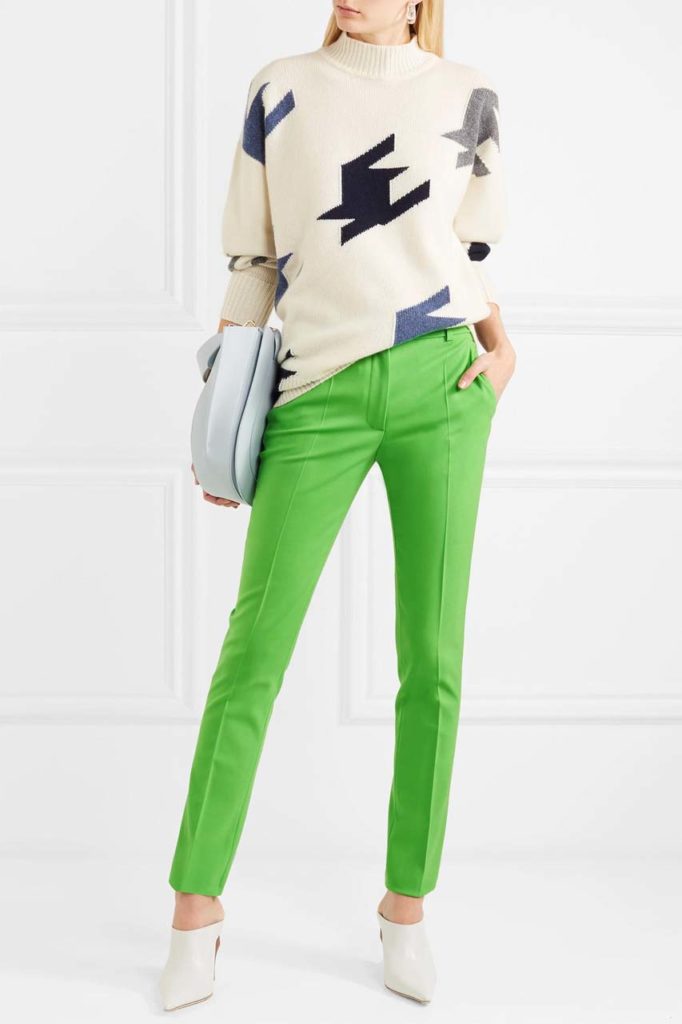 Victoria Beckham Slim Green Trousers