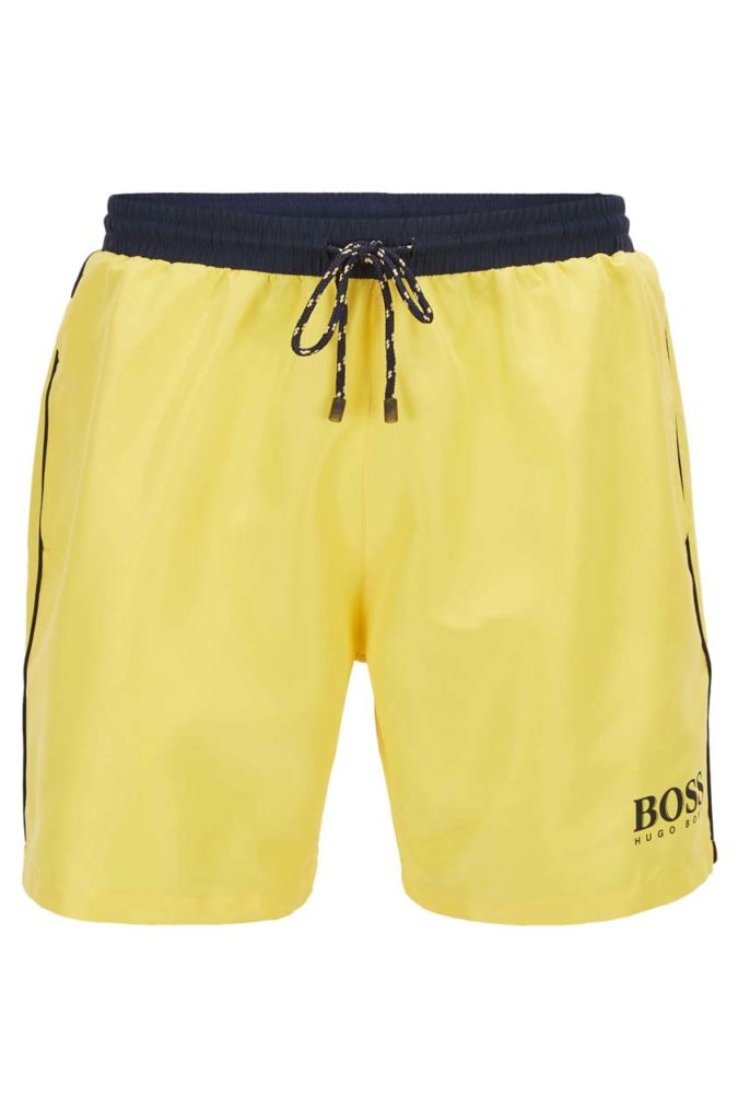 hugo boss yellow swim shorts