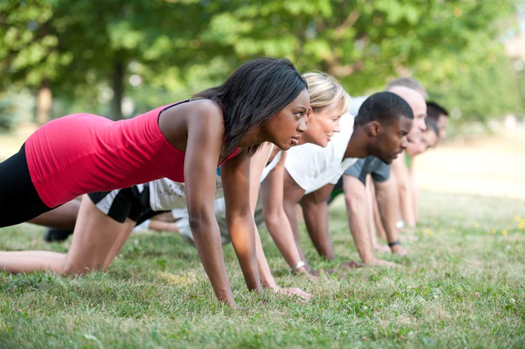 A group workout.