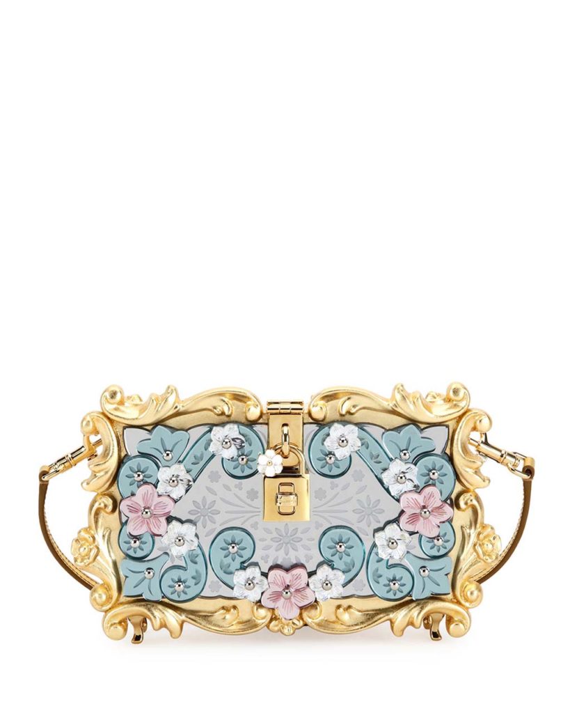 Dolce & Gabbana Mirrored Baroque Dolce Box Bag, Medium Yellow