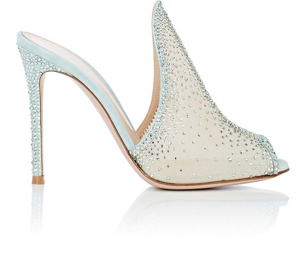Gianvito Rossi Ariel Crystal-Embellished Mesh Mules 1