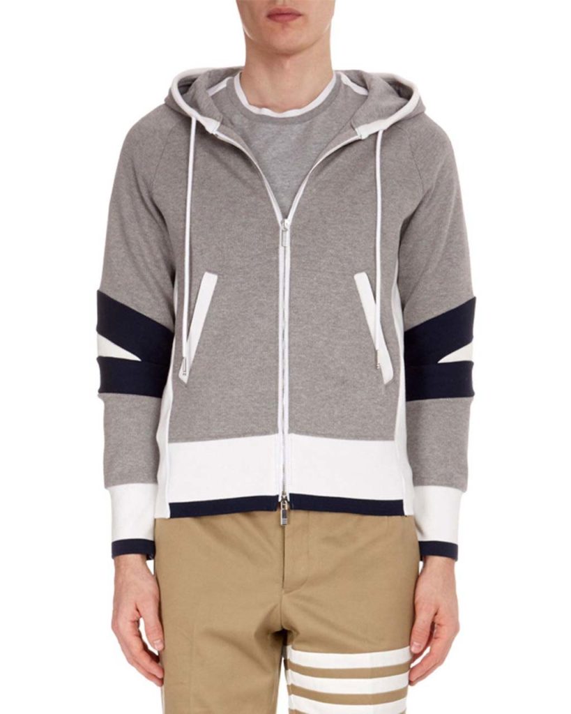 Thom Browne Men's Articulated Zip-Front Hoodie