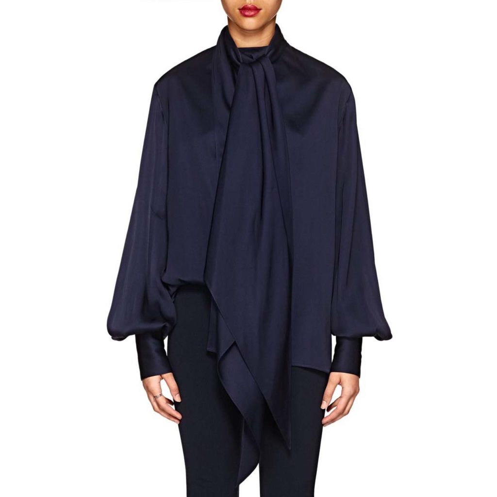 the-row-MIDNIGHT-BLUE-Asta-Polished-Twill-Tieneck-Blouse