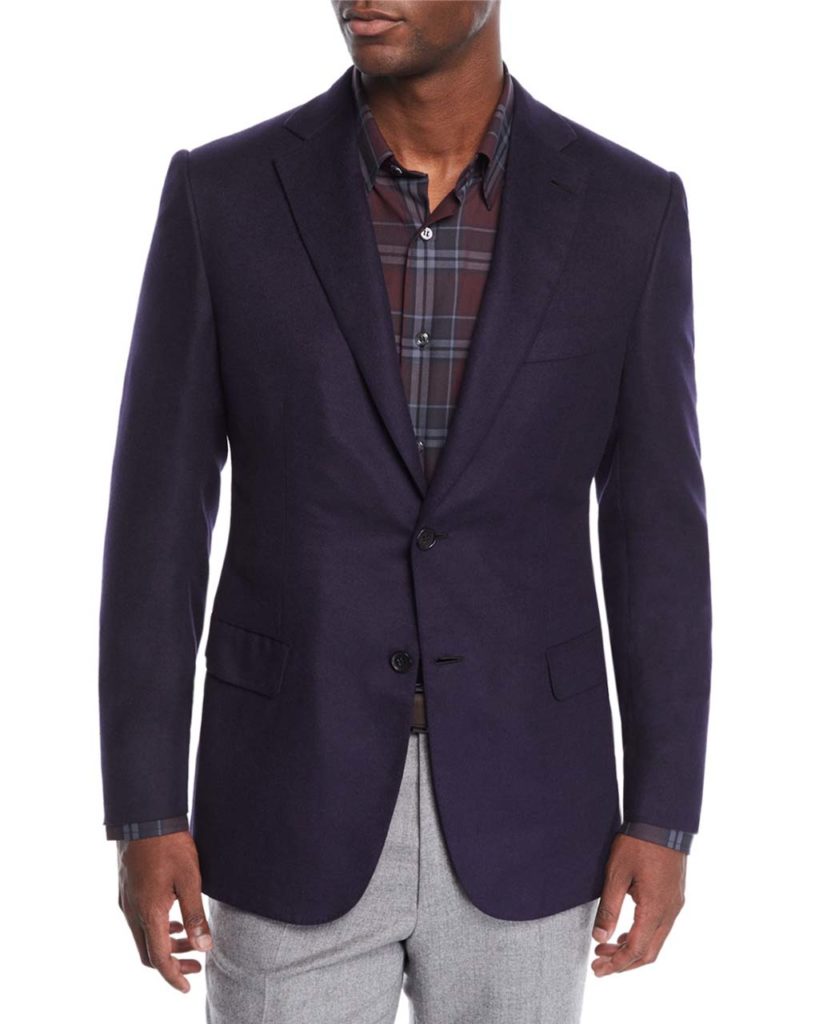 Brioni Men's Silk-Cashmere Two-Button Jacket