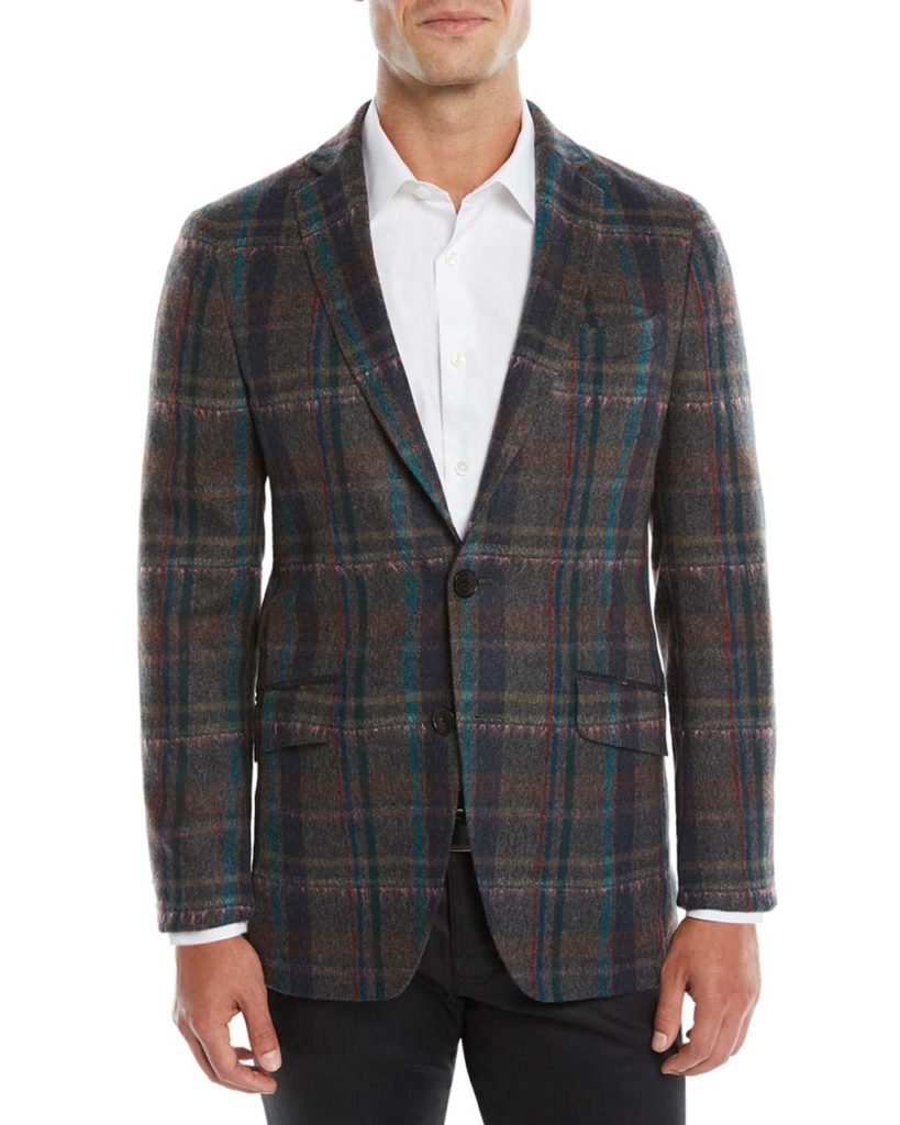 Etro Melange Plaid Sport Coat