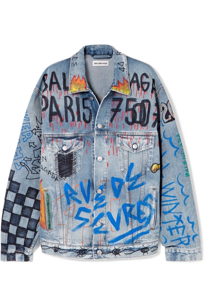 Balenciaga Oversized Printed Denim Jacket